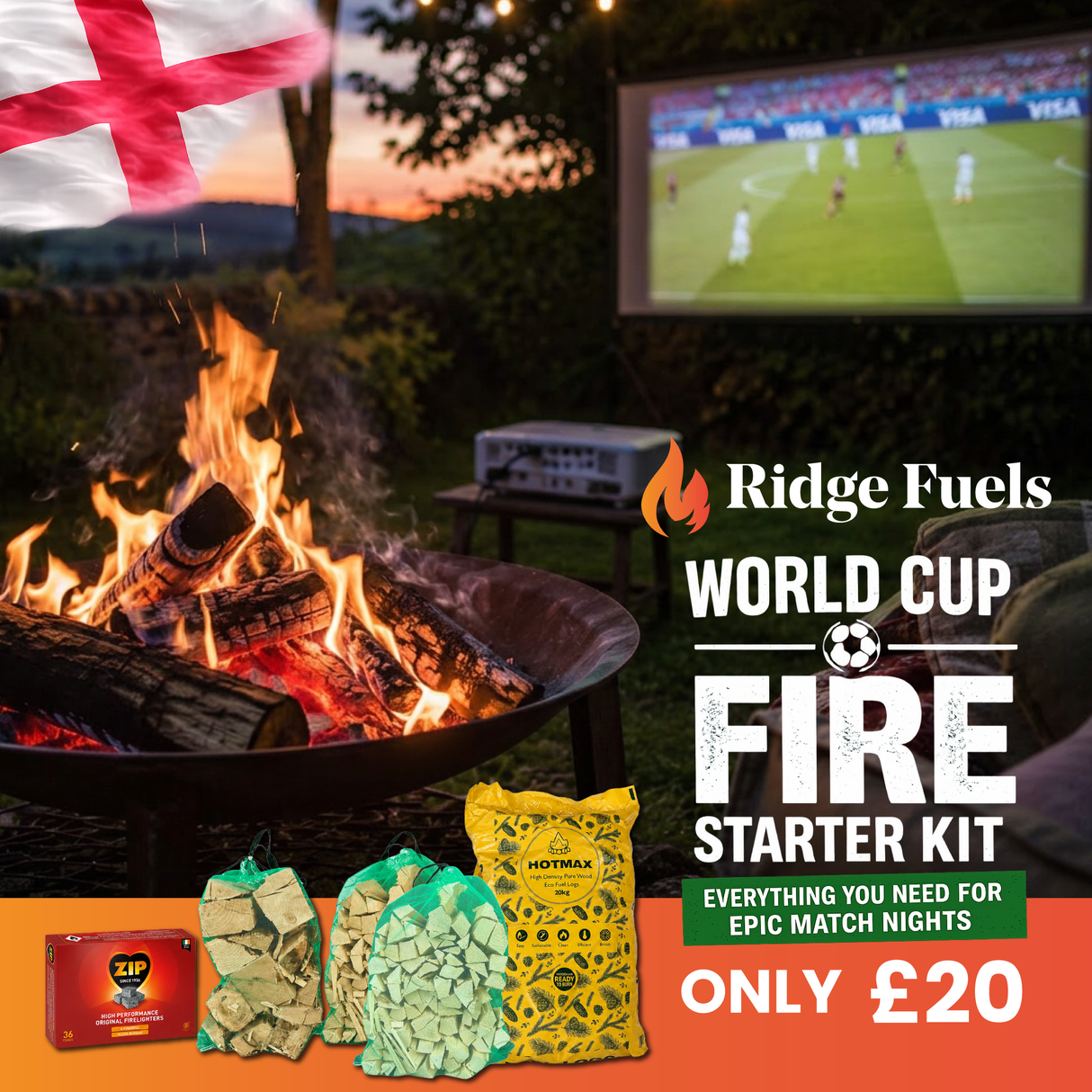 World Cup Deal - Logs, Firelighters & Kindling
